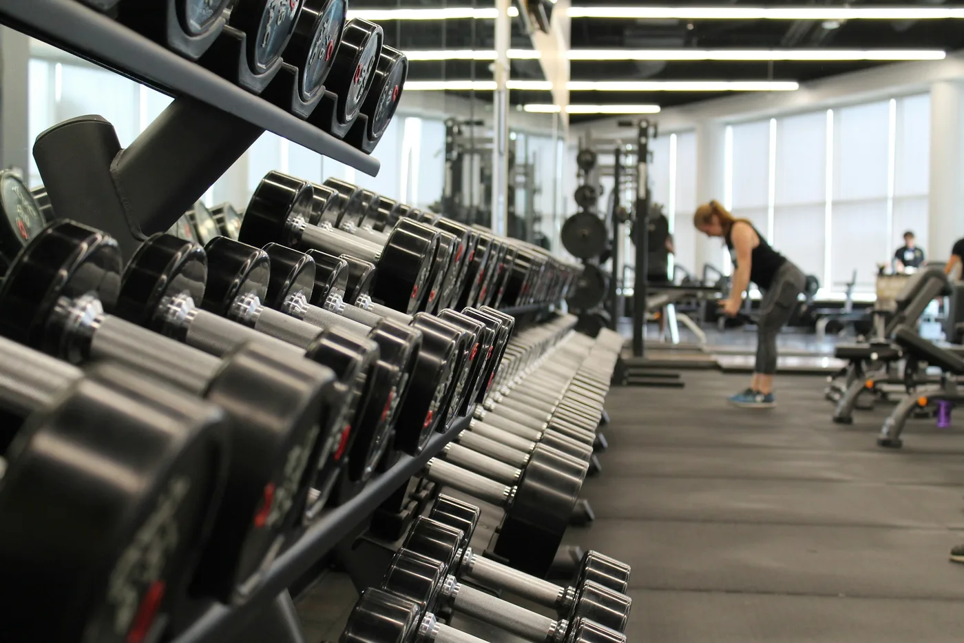 Premium health club free-weights floor