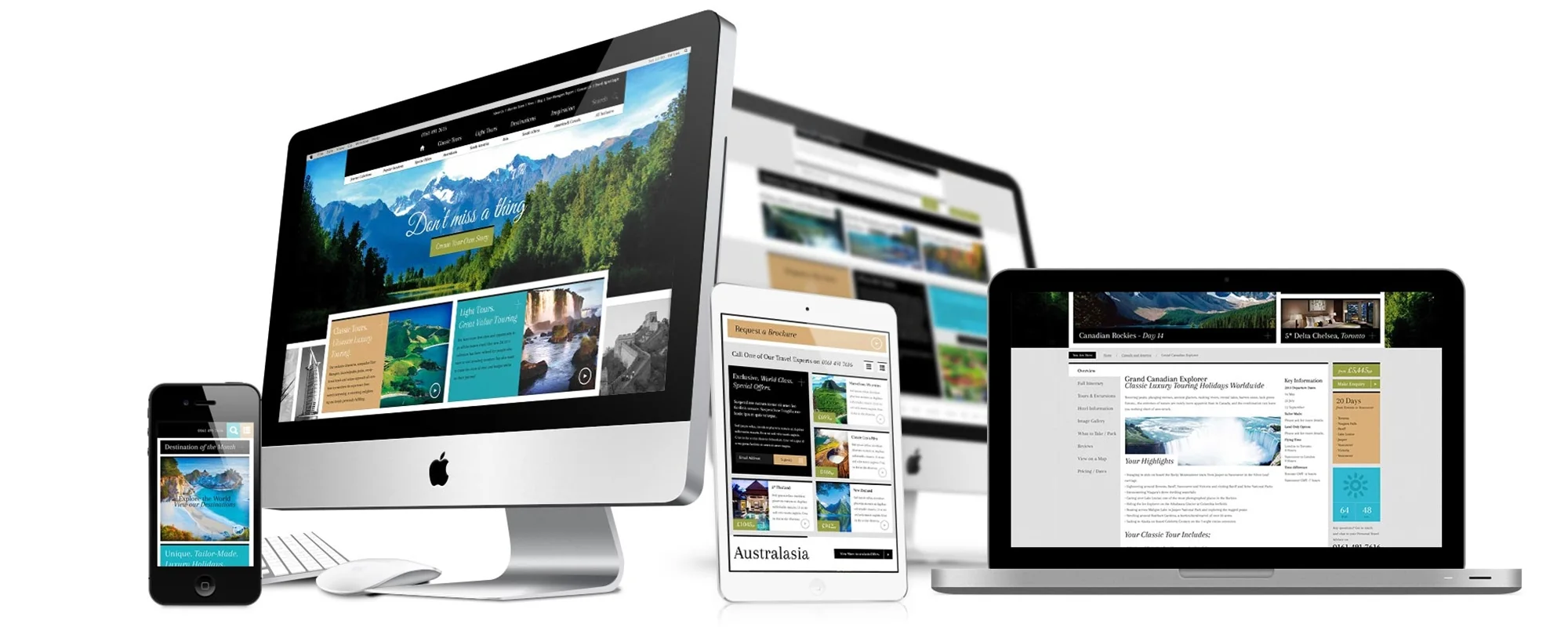 One website localized across desktop, laptop, tablet and phone